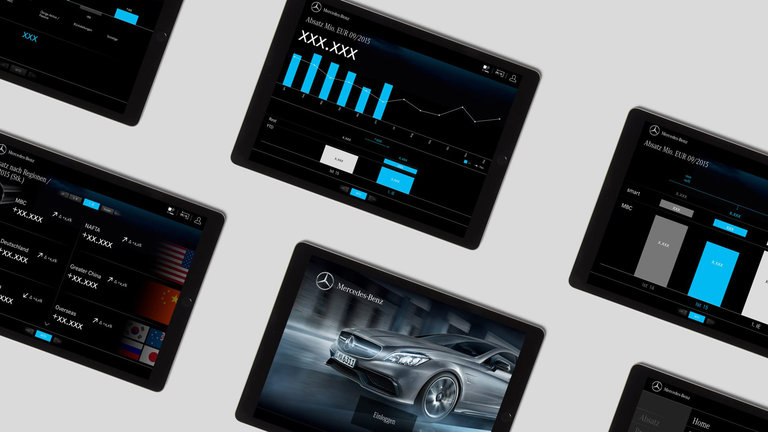 iPad Design einer App für Mercedes-Benz von ZWEI14 Digitalagentur